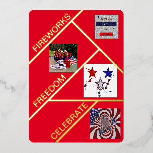 "Fabulous Fourth Wishings" Flachfolienkarte Folien Feiertagskarte