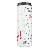 Fabulous Foxy 50. Geburtstag Schwarz-weißer Rotfuc Thermosbecher (Rückseite)