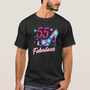 Fabulous Frau 55 Jahre alte Lady 55. Natal Birthd T-Shirt