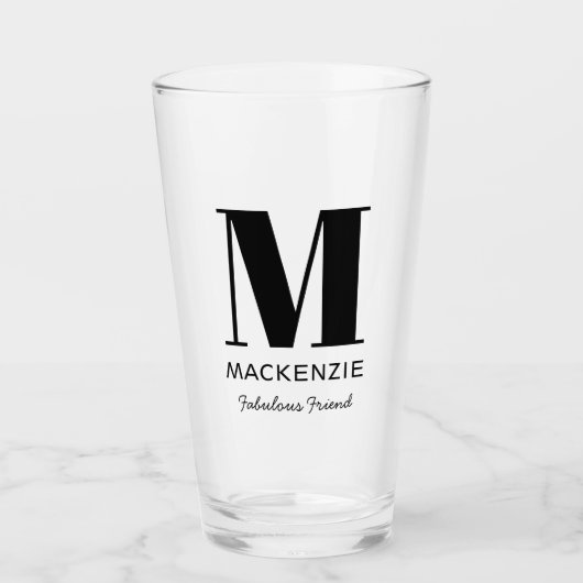 Fabulous Friend Monogram Name Glas (Vorderseite)