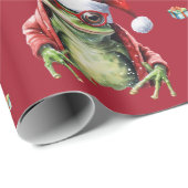 Fabulous Frog Rock Band Weihnachtsfeiertag auf Rot Geschenkpapier (Rolleneckpunkt)