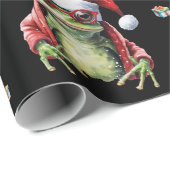 Fabulous Frog Rock Band Weihnachtsfeiertag Black Geschenkpapier (Rolleneckpunkt)