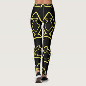 Fabulous Fun Black and Yellow Fin Pattern Leggings (Rückseite)