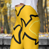Fabulous Fun Yellow and Black Fin Pattern Leggings