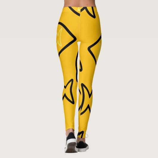 Fabulous Fun Yellow and Black Fin Pattern Leggings (Rückseite)