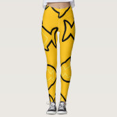 Fabulous Fun Yellow and Black Fin Pattern Leggings (Vorderseite)