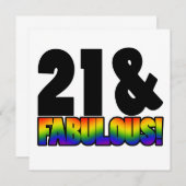 Fabulous Gay 21. Geburtstag Einladung (Vorne/Hinten)