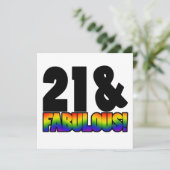 Fabulous Gay 21. Geburtstag Einladung (Stehend Vorderseite)