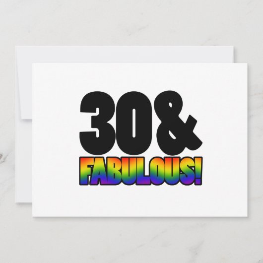 Fabulous Gay 30. Geburtstag Karte (Vorderseite)