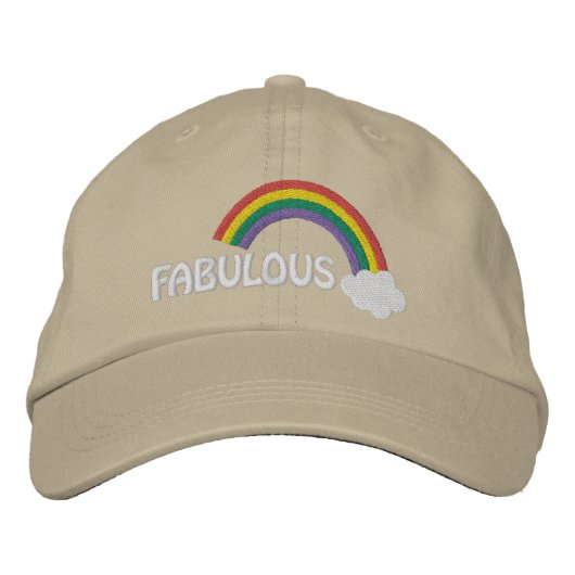 Fabulous Gay Pride Rainbow Bestickte Baseballkappe (Vorderseite)
