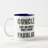 Fabulous Gay Uncle Guncle Pride Zweifarbige Tasse (Links)