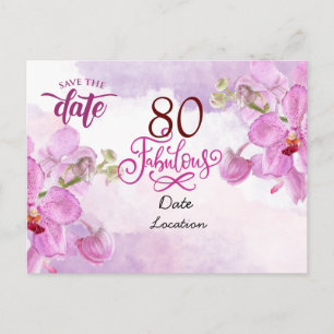 Fabulous Geburtstag mit lila Orchideen-Blume   Postkarte