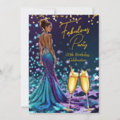 Fabulous Geburtstags Glitzer Lila Aquamarin Champa Einladung (Vorderseite)