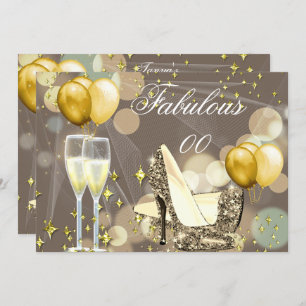 Fabulous Gold Beige Champagne Geburtstagsparty 2 Einladung