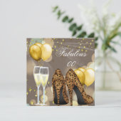 Fabulous Gold Beige Leopard Champagner Party Einladung (Stehend Vorderseite)