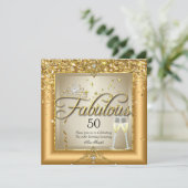 Fabulous Gold Champagne Geburtstagsparty Einladung (Stehend Vorderseite)