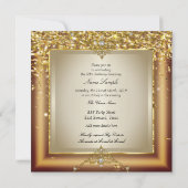 Fabulous Gold Champagne Geburtstagsparty Einladung (Rückseite)