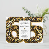 Fabulous Gold Foil Leopard Print JEDES ALTER Gebur Einladung (Stehend Vorderseite)