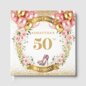 Fabulous Gold Glitzer 50. Geburtstagsgast Gästebuch (Vorderseite)