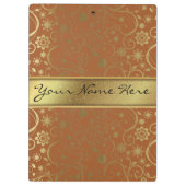 Fabulous Gold Glitzer & Gradient Blumenmuster Klemmbrett (Rückseite)