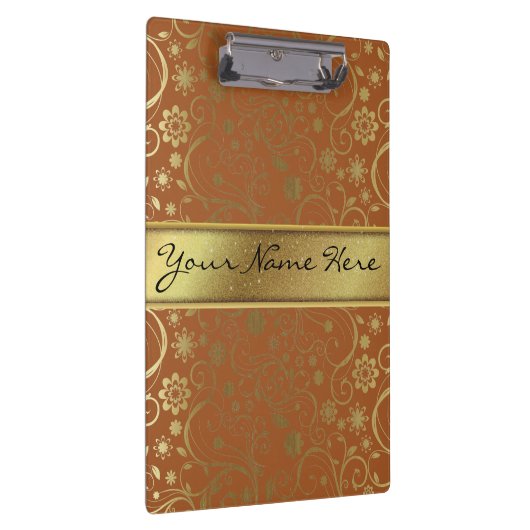 Fabulous Gold Glitzer & Gradient Blumenmuster Klemmbrett (Rechts)