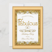 Fabulous Gold White Diamond Geburtstagsparty Einladung (Vorderseite)