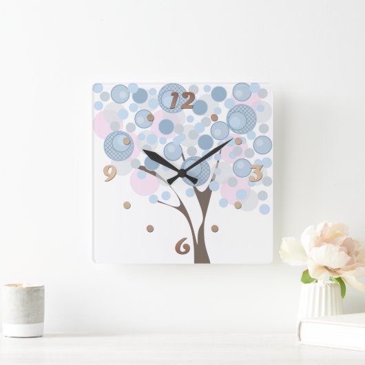 Fabulous, Holz, Quadratische Wanduhr (Zuhause)