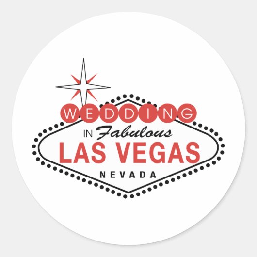 Fabulous Las Vegas Wedding Template anpassbar Runder Aufkleber (Vorderseite)