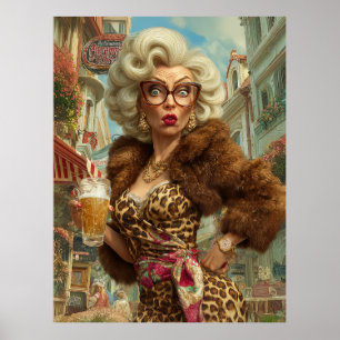 Fabulous Leopard Lady Attitude Poster