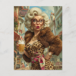 Fabulous Leopard Lady Attitude Postkarte
