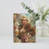 Fabulous Leopard Lady Attitude Postkarte (Stehend Vorderseite)