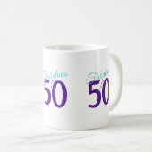 Fabulous Lila Aquamarin Simple Modern 50. Geburtst Kaffeetasse (VorderseiteRechts)