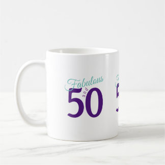 Fabulous Lila Aquamarin Simple Modern 50. Geburtst Kaffeetasse