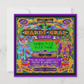 FABULOUS Mardi Gras Einladung zum Karneval (Vorderseite)