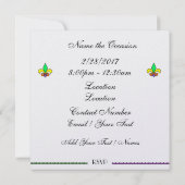 FABULOUS Mardi Gras Einladung zum Karneval (Rückseite)