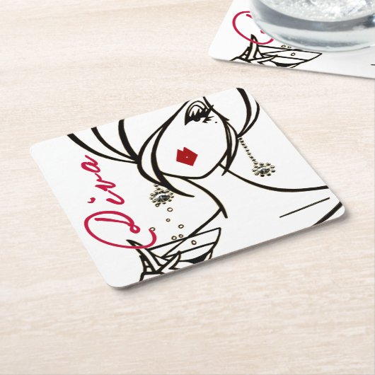 Fabulous "Martini Diva" Rechteckiger Pappuntersetzer (angewinkelt)