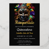 Fabulous Masquerade Birthday Foil Einladung (Vorderseite)