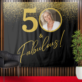 Fabulous Milestone Birthday Photo Backdrop  Wandteppich