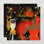 Fabulous Orange Yellow Glitzer Diva Birthday Einladung (Vorne/Hinten)