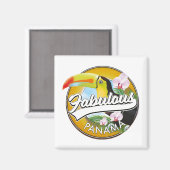 Fabulous Panama Retro-Logo Magnet (Vorderseite/Rückseite)