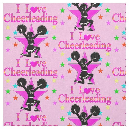 FABULOUS PINK STAR CHEERLEADER FABRIC STOFF (Muster)