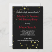 Fabulous Red Gold Glitzer High Heels Party Einladung (Rückseite)