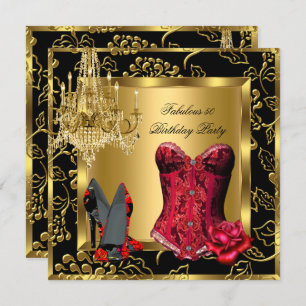 Fabulous Red Heelses Chandelier Corset Rose Lace 2 Einladung
