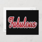 Fabulous - Red & Silver Glitzer Postkarte (Vorne/Hinten)