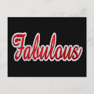 Fabulous - Red & Silver Glitzer Postkarte