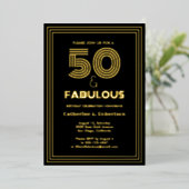 Fabulous Retro Art Deco 50. Geburtstag Luxus Folieneinladung (Stehend vorne)