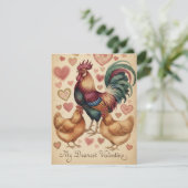 Fabulous Rooster Valentine's Day greeting Feiertagskarte (Stehend Vorderseite)