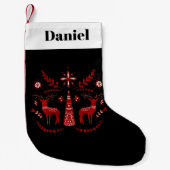 Fabulous Scandi Deer Pattern Kleiner Weihnachtsstrumpf (Vorderseite)