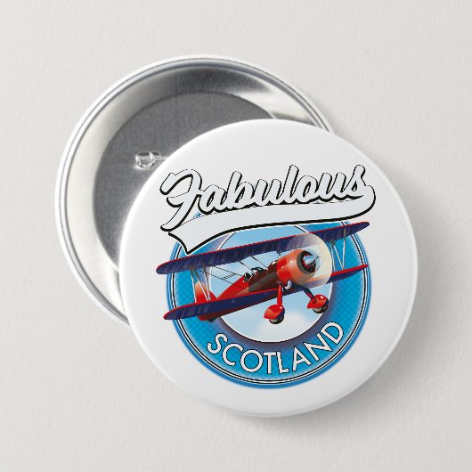 Fabulous Scotland Retrostyle travel patch Button (Vorne & Hinten)