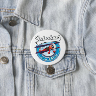 Fabulous Scotland Retrostyle travel patch Button